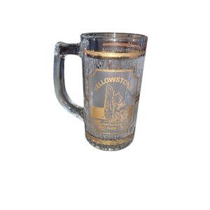 Culver 22k Gold Yellowstone National Park Glass Cup Mug